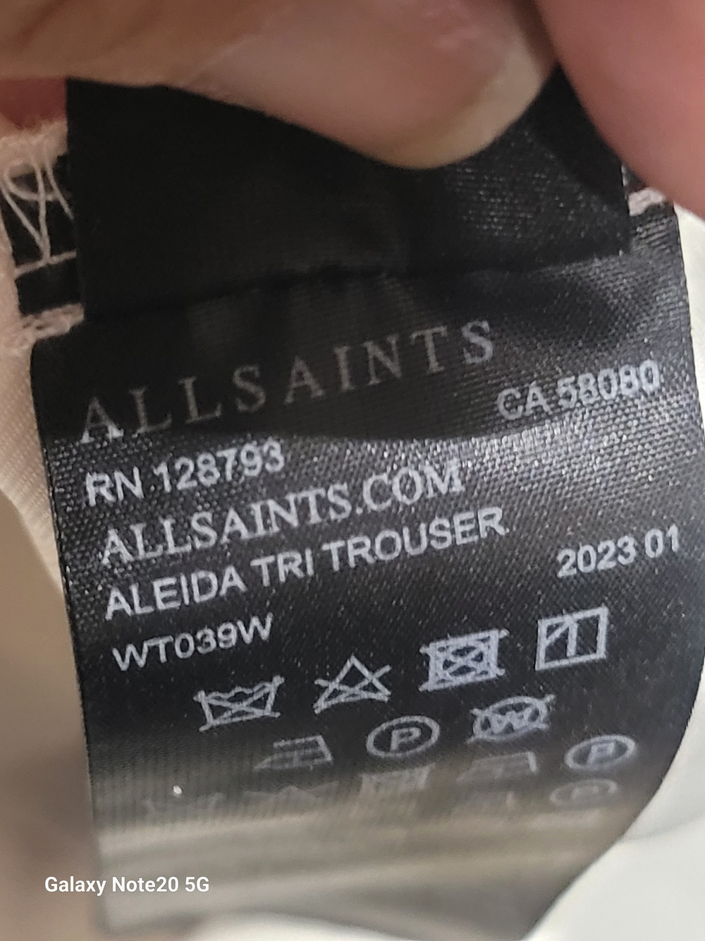 AllSaints White Aleida Tri Trouser Pants Pleated Ankle Casual EUC US 8 - Picture 8 of 10